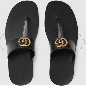 Authentic Gucci Black Leather Sandals